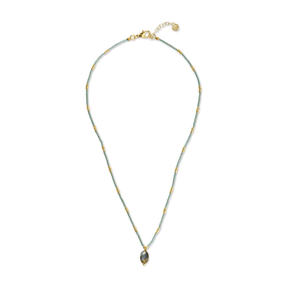 Collier Labradorite - doré