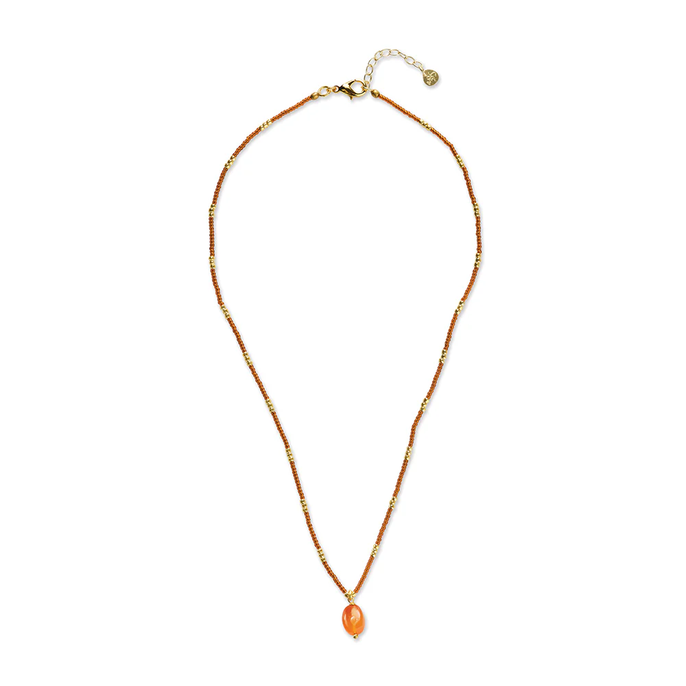 Collier Cornaline - doré