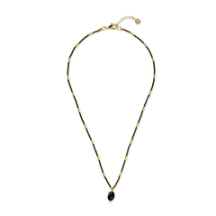 Collier Onyx noir - doré