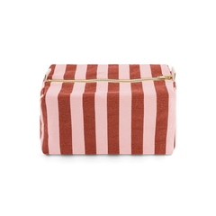 Trousse de toilette Vic - Rayures Brick / Chamallow