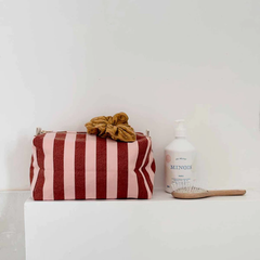 Trousse de toilette Vic - Rayures Brick / Chamallow