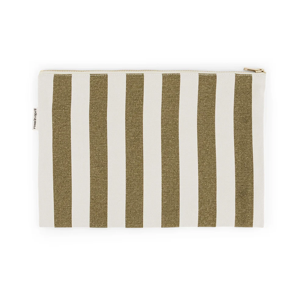 Pochette Lili - Rayures Olive / Greige