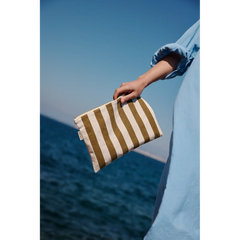 Pochette Lili - Rayures Olive / Greige