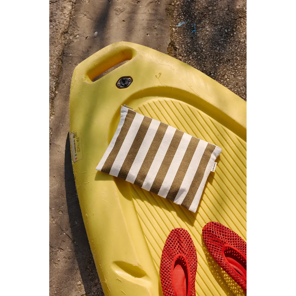 Pochette Lili - Rayures Olive / Greige