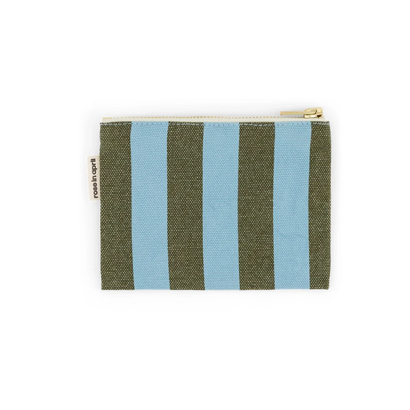 Porte-monnaie Marie Rayures Olive / Bleu