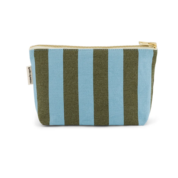 Pochette Sofia - Rayures Olive / Bleu