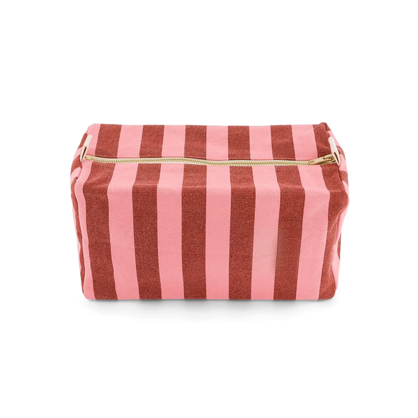 Trousse de toilette Vic - Rayures Brick / Pink