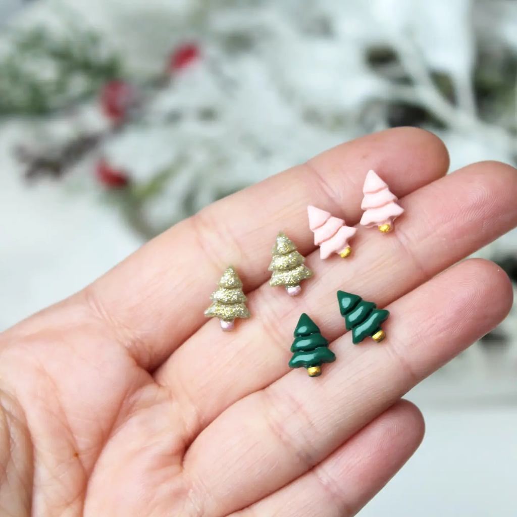 Trio de clous d'oreilles Sapins