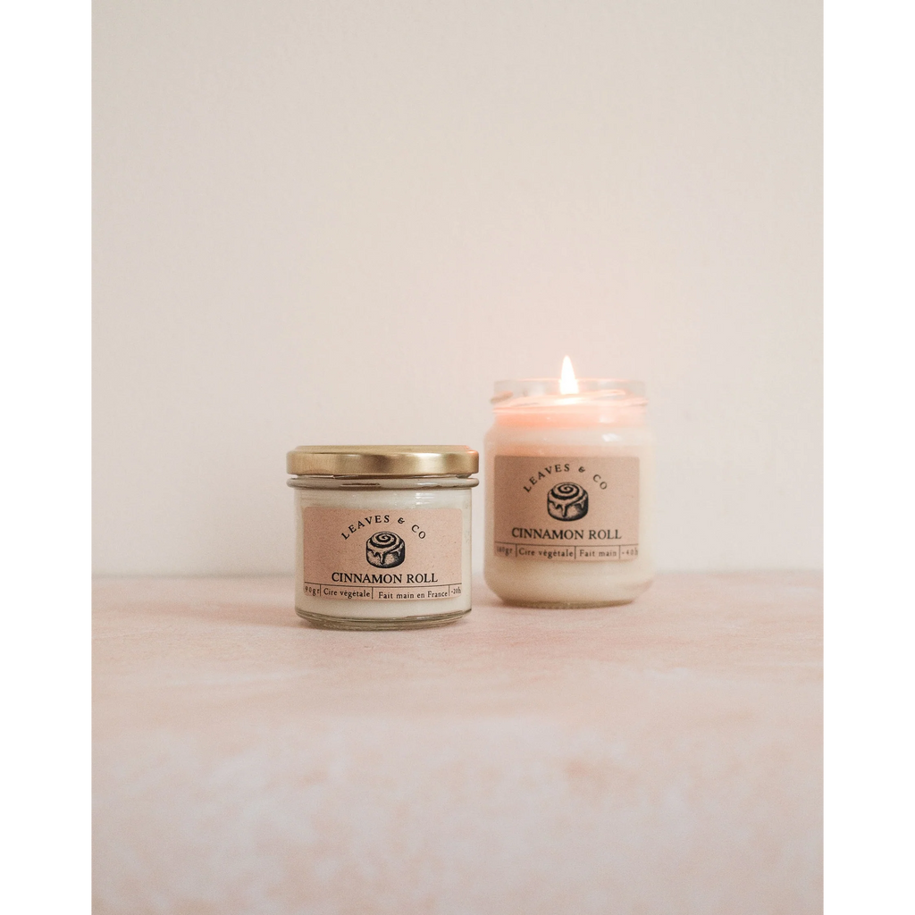Bougie parfumée artisanale cire végétale - Cinnamon Roll