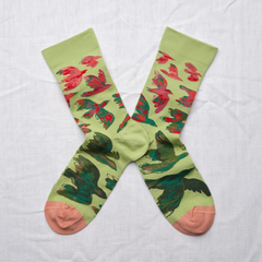 Chaussettes Oiseaux Lime