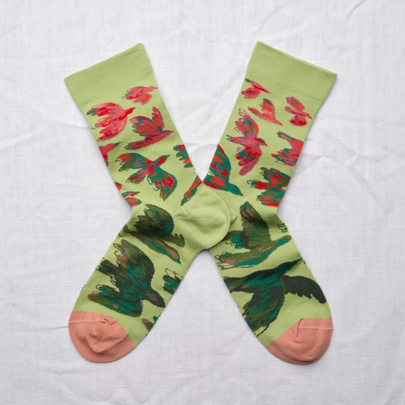 Chaussettes Oiseaux Lime
