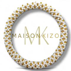 Bracelet népalais Blanc et or