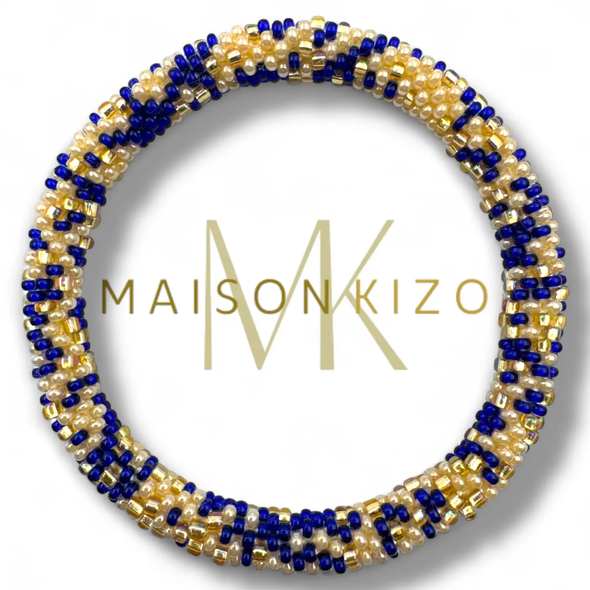 Bracelet népalais Bleu, or