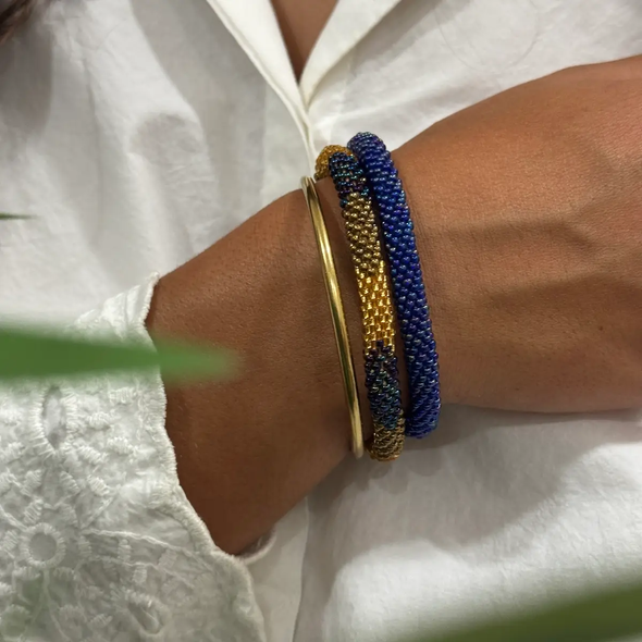 Bracelet népalais Bleu rainbow clair