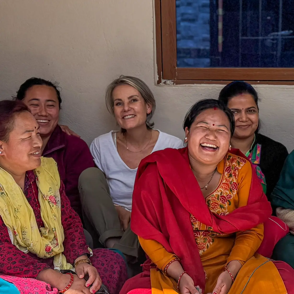 Bracelet népalais Taupe, jaune moutarde