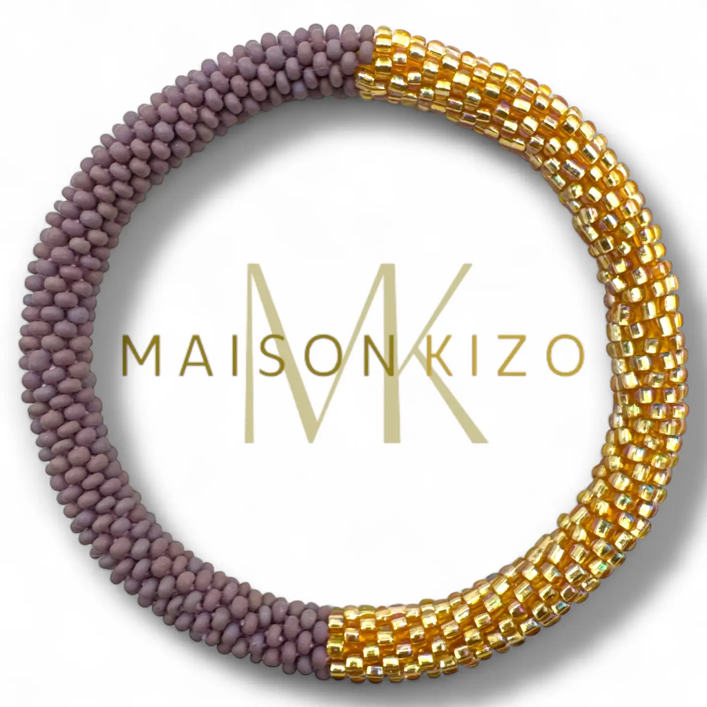 Bracelet népalais Taupe, or