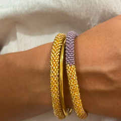 Bracelet népalais Taupe, or