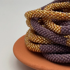 Bracelet népalais Taupe, or