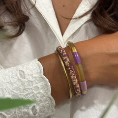 Bracelet népalais Taupe, or