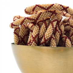 Bracelet népalais Bordeaux, beige