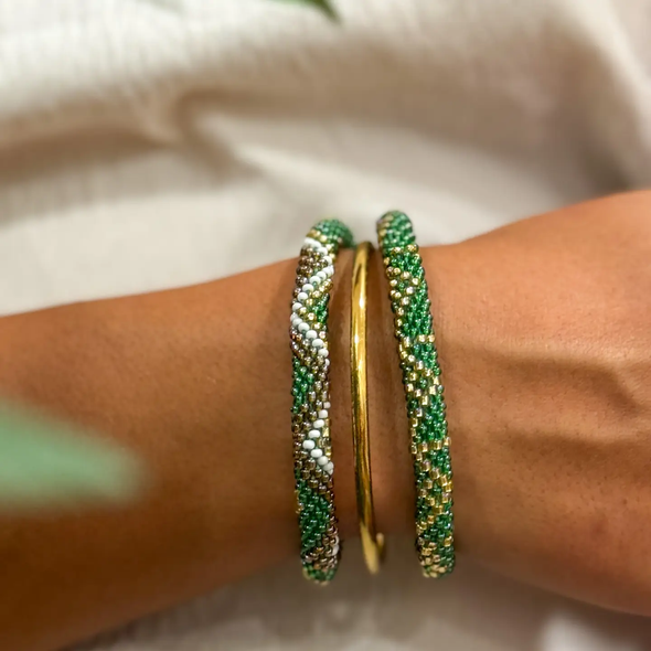 Bracelet népalais Vert, or
