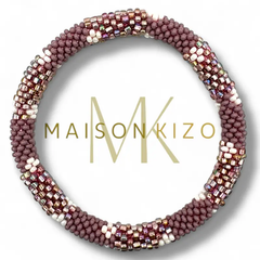 Bracelet népalais Taupe, blanc