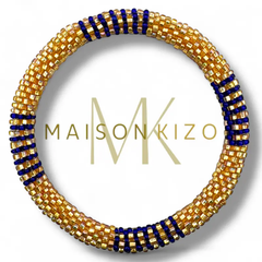 Bracelet népalais Bleu, or