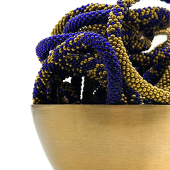 Bracelet népalais Bleu roi, jaune moutarde