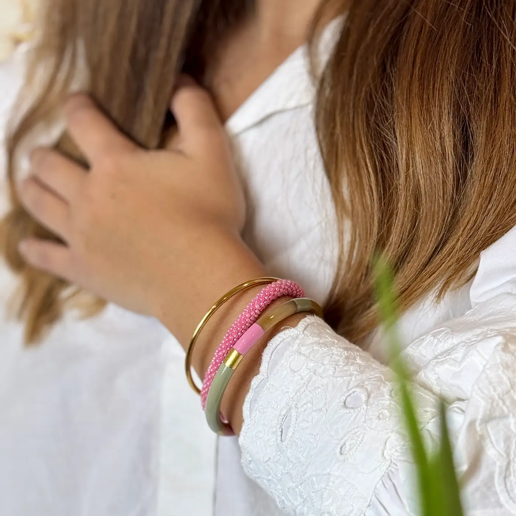 Bracelet népalais Rose bonbon