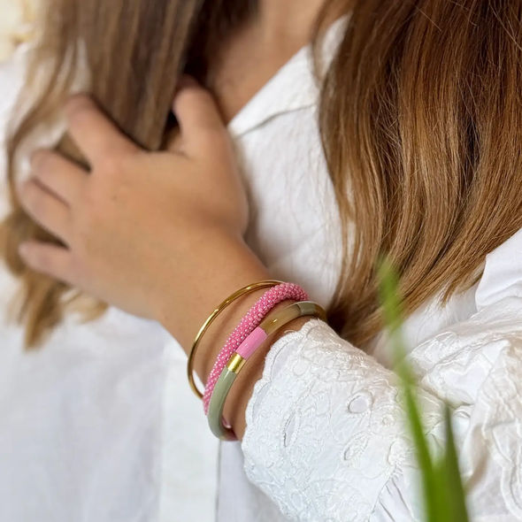 Bracelet népalais Rose bonbon