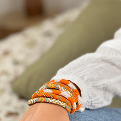 Bracelet népalais Orange, or