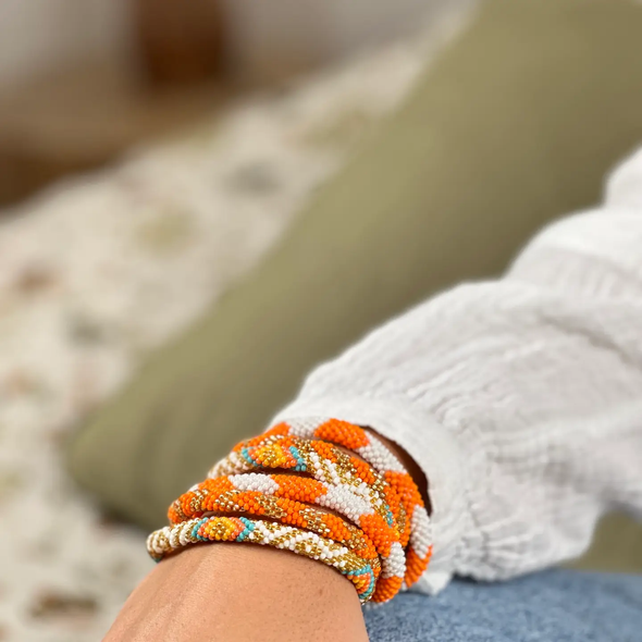 Bracelet népalais Orange, or