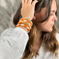 Bracelet népalais Orange, or