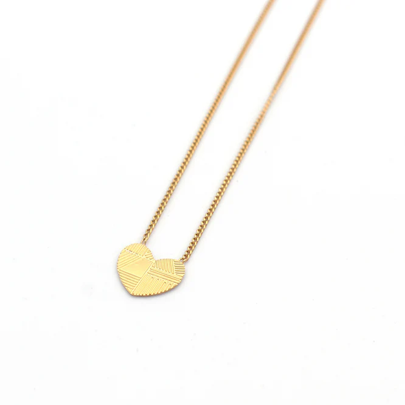 Collier Coeur strié