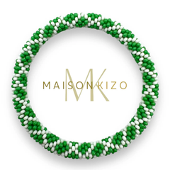 Bracelet népalais Vert et blanc