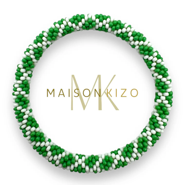 Bracelet népalais Vert et blanc