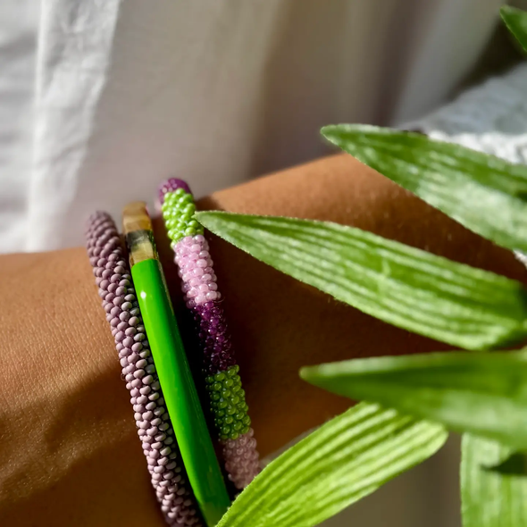 Bracelet népalais Parme perles mates