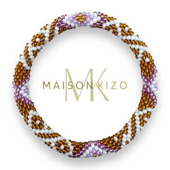 Bracelet népalais Cuivré, rose, blanc