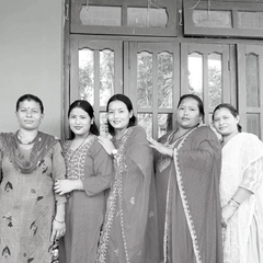 Bracelet népalais Orange, vert, or