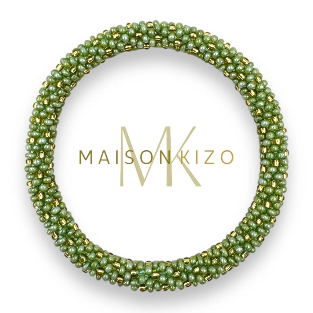 Bracelet népalais Vert, or