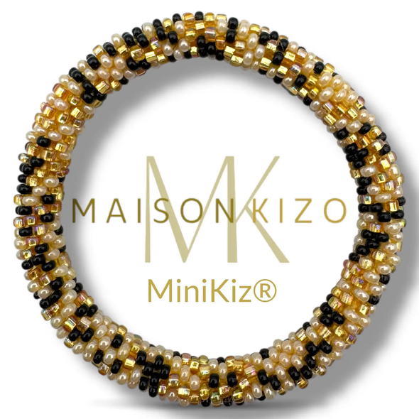 Mini Bracelet népalais Noir, beige, or