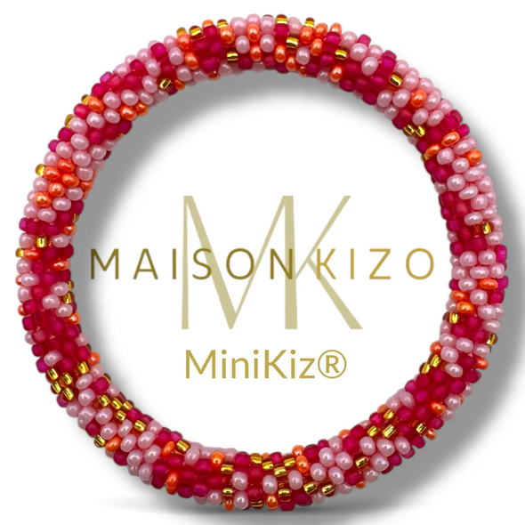 Mini Bracelet népalais Rose, fuchsia, corail, or