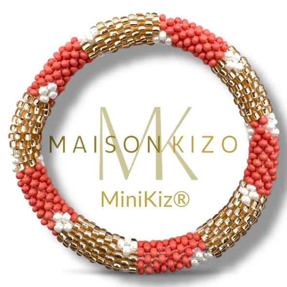 Mini Bracelet népalais Rose, blanc, champagne