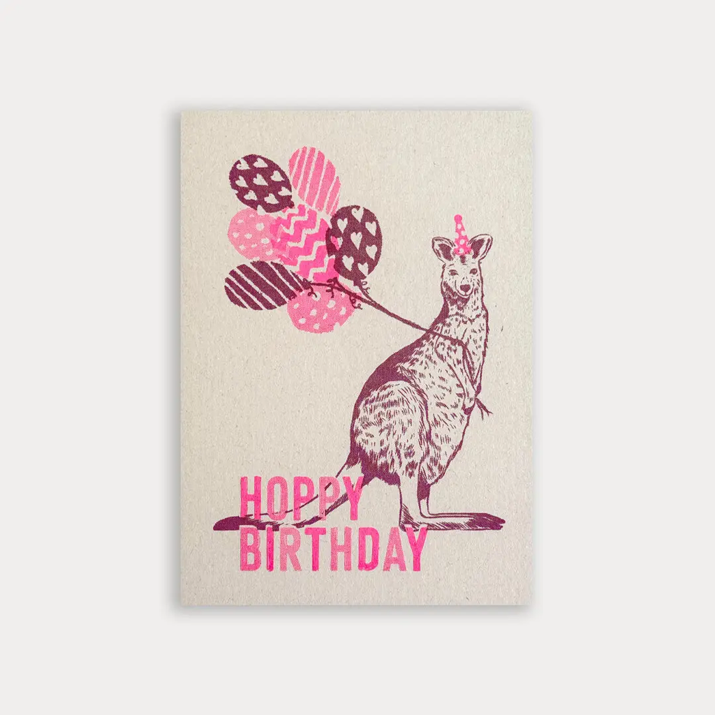 Carte postale Hoppy Birthday Kangourou