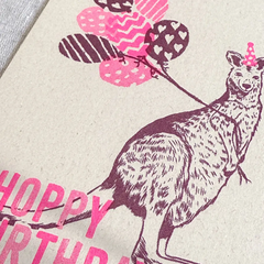 Carte postale Hoppy Birthday Kangourou