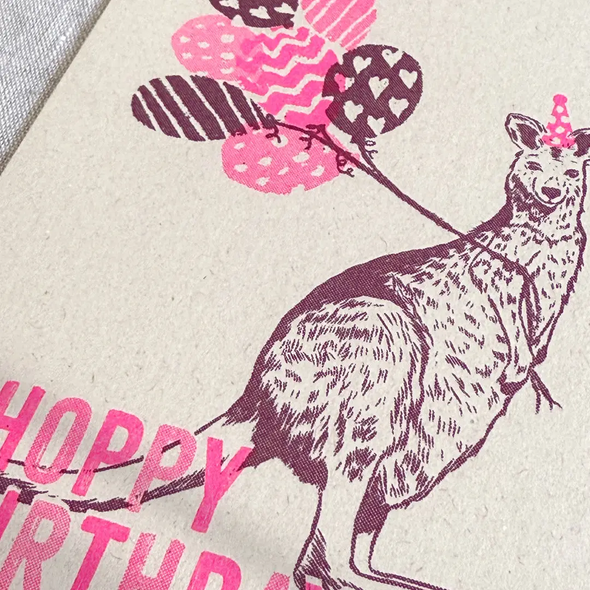 Carte postale Hoppy Birthday Kangourou