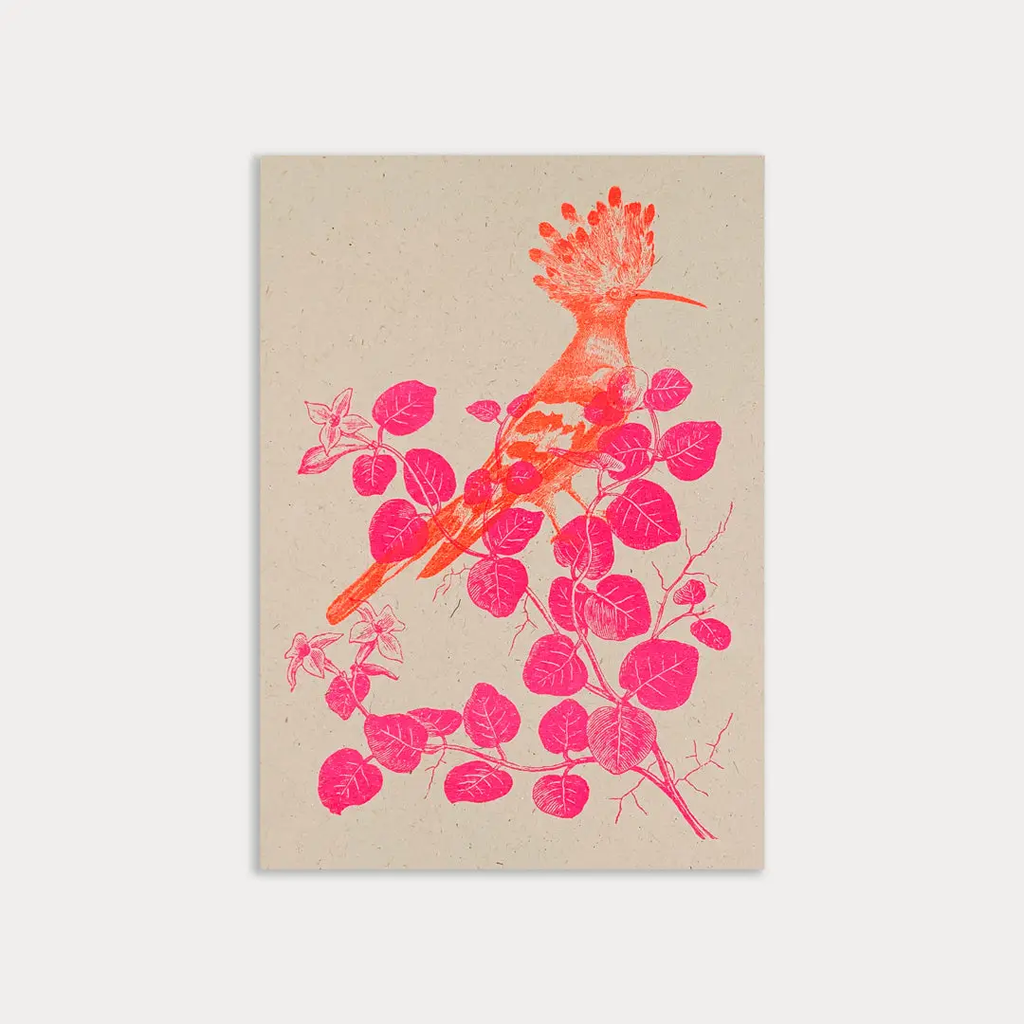 Carte postale Oiseau et fleurs