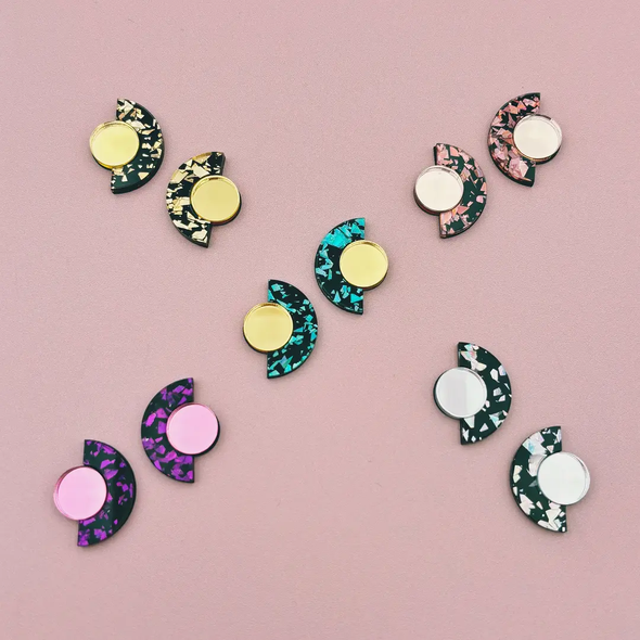 Boucles d'oreilles puces Roseline