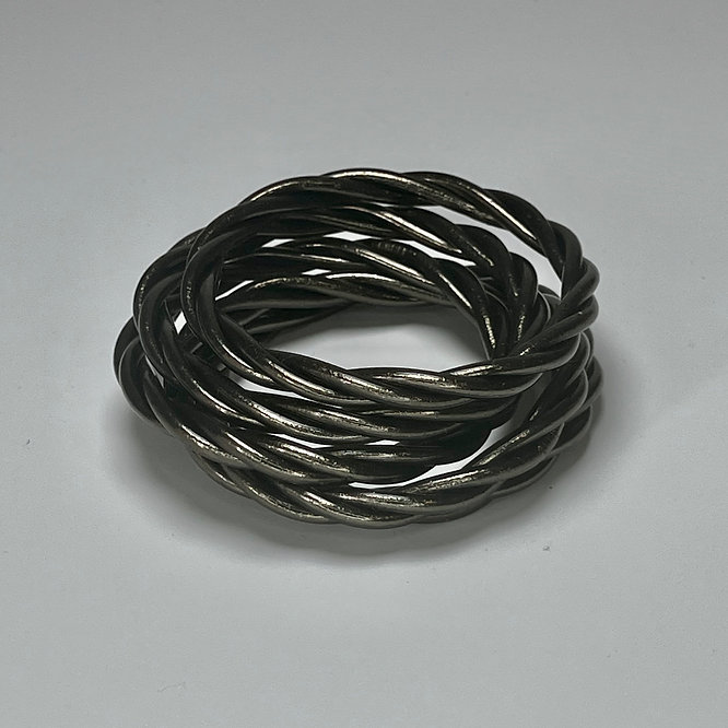 Bracelet Jonc Bouddhiste Torsadé - Black
