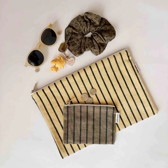 Pochette Lili - Rayures Tennis Black/Bambou